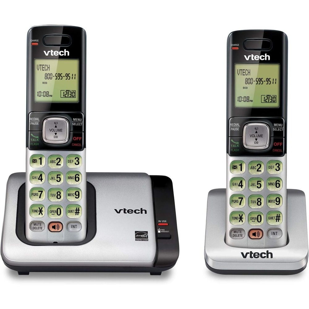 VTech Dual‎ Handset Cordless Phone CS6719-2 with Intercom, Silver